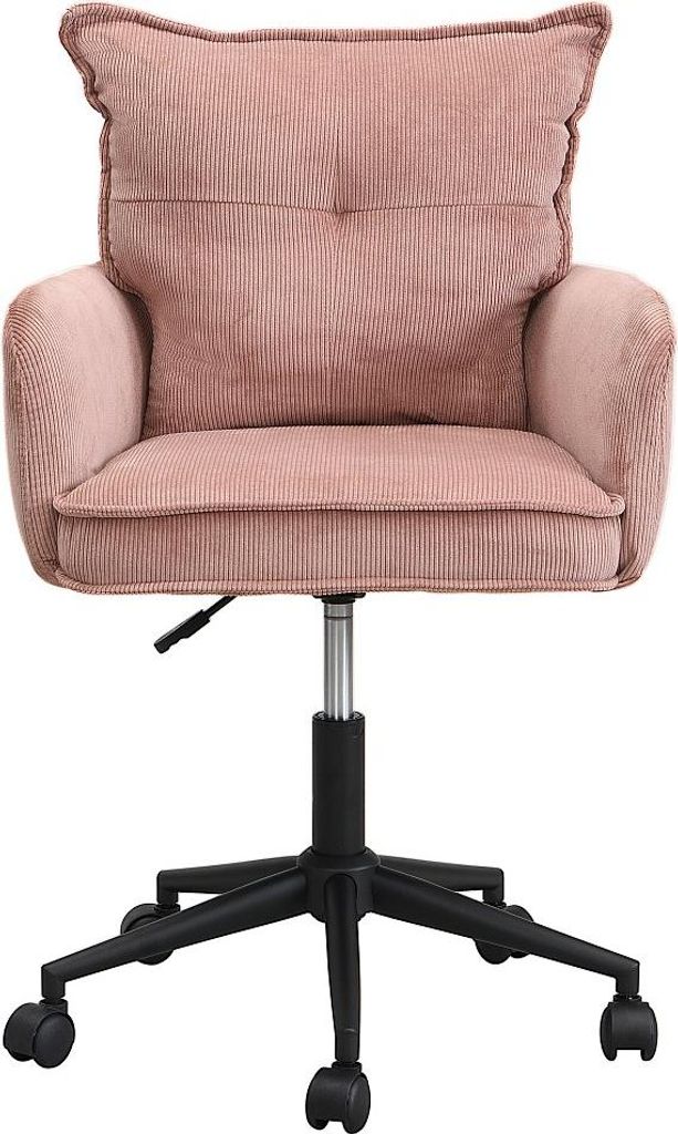 Bürostuhl höhenverstellbar - Cord - Rosa & Schwarz - BATARU Produktbild 