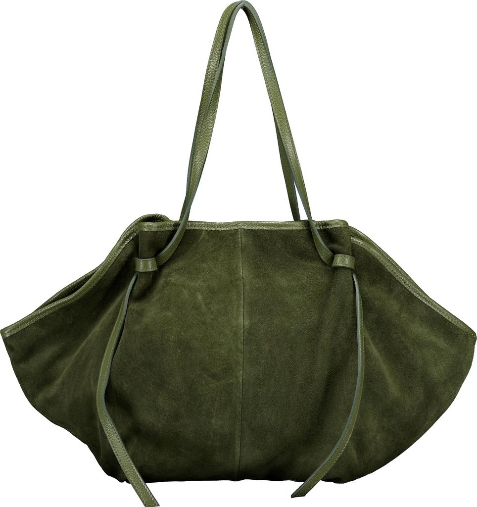 Hausfelder Manufaktur Shopper Velours Grün 30