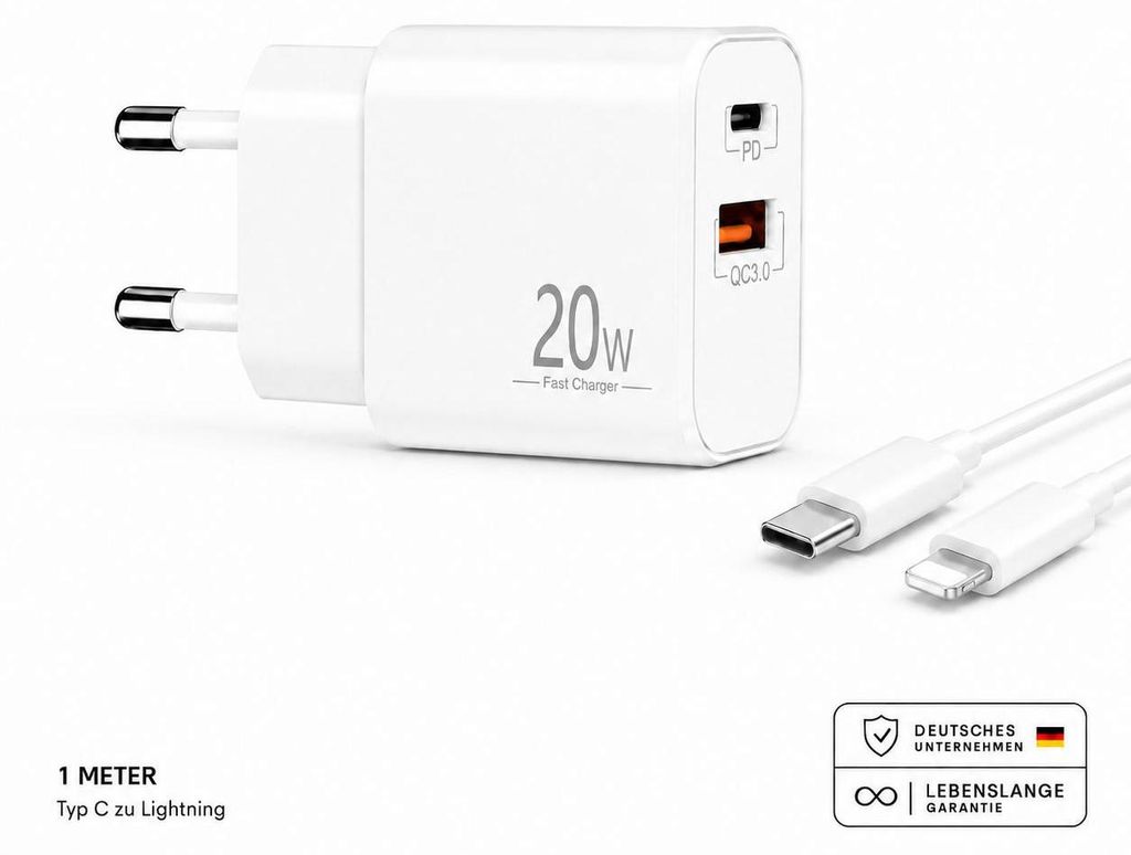 Rýchla nabíjačka USB-C + USB-A, univerzálny napájací Obrázok produktu 