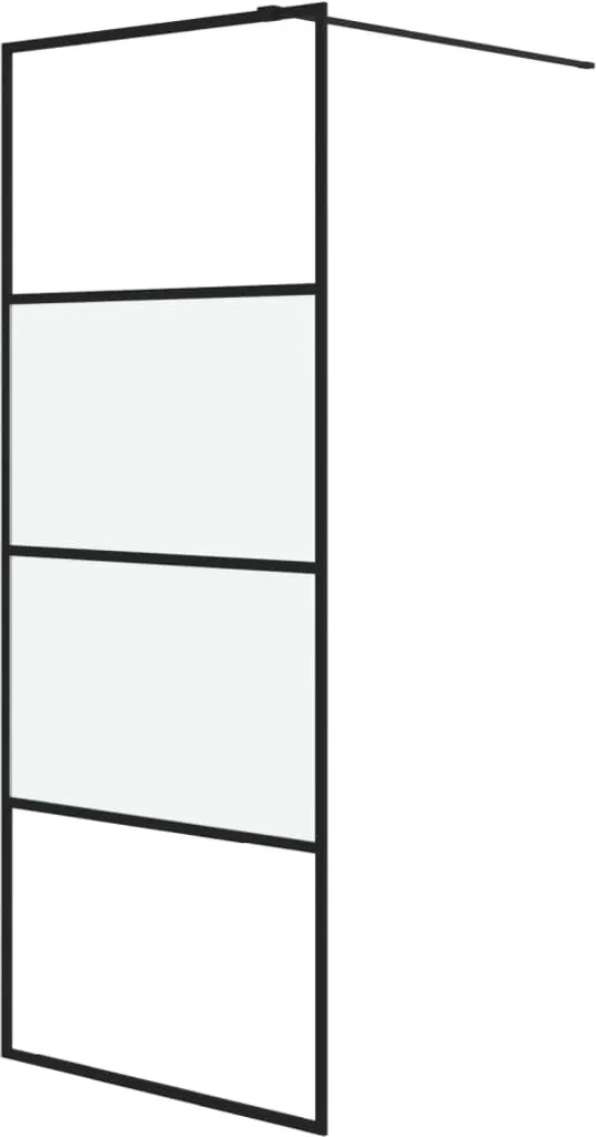 Paroi de douche style industriel noir 80x195 cm avec verre ESG semi-mat
