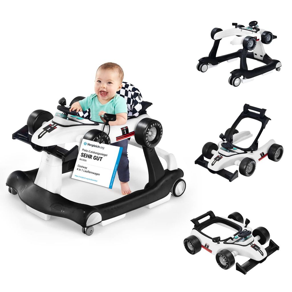 COSTWAY 4 in 1 Lauflernwagen mit einstellbarer Höhe und Produktbild 