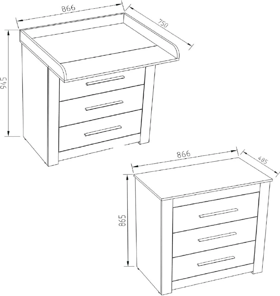 Table à langer Vicco Miro Blanche avec rangements - Commode Bébé 86cm - 3