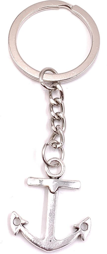 Onwomania Schlüsselanhänger Anker Einfach Silber Metall Anhänger Charm