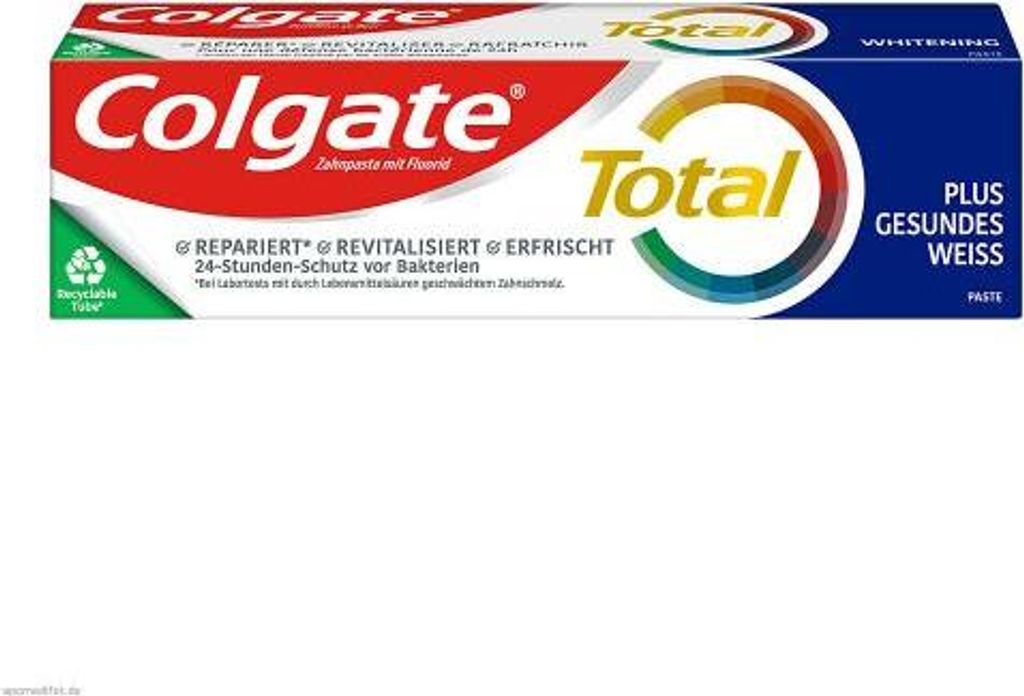 Colgate TOTAL PLUS GESUNDES WEISS, Aufhellende Zahnpasta, 75 ml, Erwachsener, Paste, Zahnaufhellung, Box