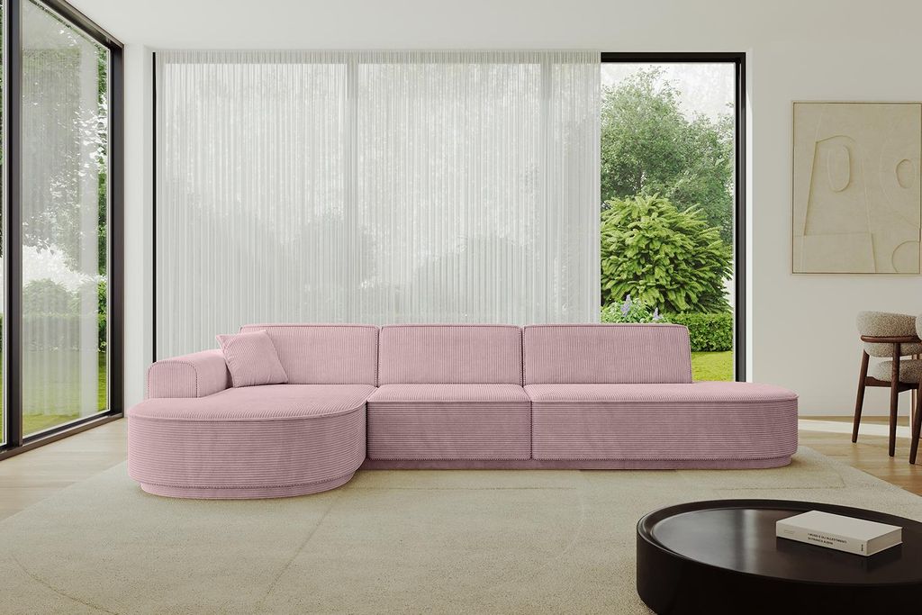 ALTDECOR Ecksofa in L-Form MARI-L2-v3 - 328x171x83 cm Rosa - Corner Sofa Bett Eckcouch Couch Wohnlandschaft Cauchsofa