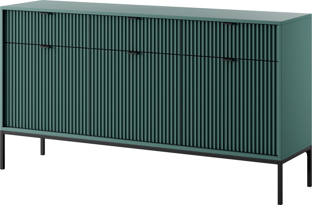 BETTSO Groß Geriffelt Kommode 3 Türen und 3 Schubladen Produktbild 