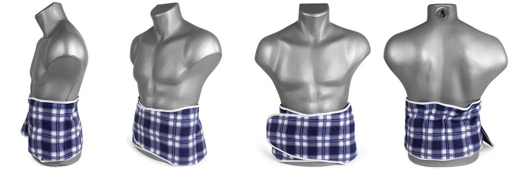Wärme Körnerkissen - Großes Wärmekissen - Gürtel mit Klettverschluss für Rücken - Lenden. Rückenkissen - ca. 135cm lang - 7-Kammer - Flanel...