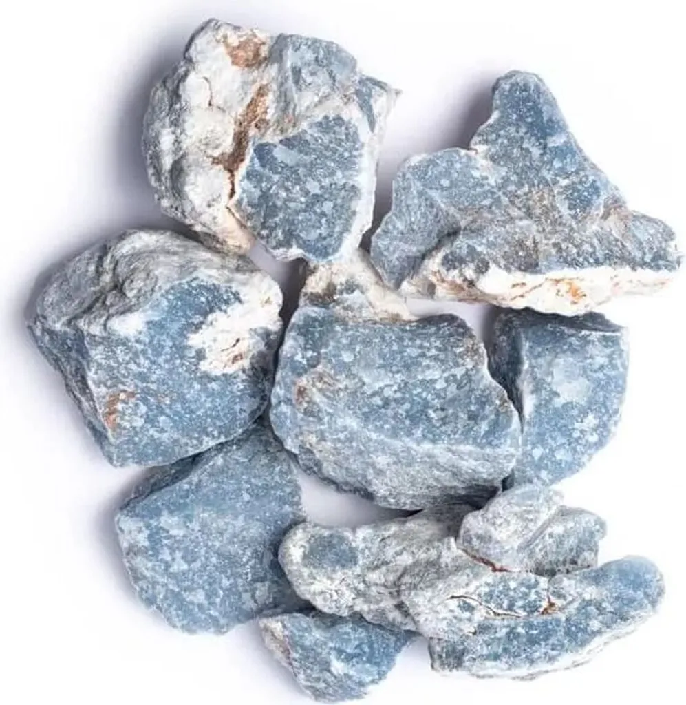 Angélite brute 1000g pierres naturelles bleues de 3 à 9 cm de large