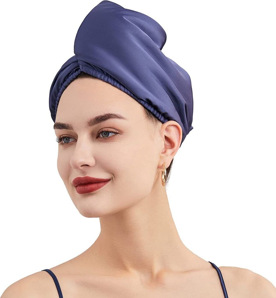 INF Doppellagige Haartrockenhaube aus Kunstseide Navy blau Produktbild 