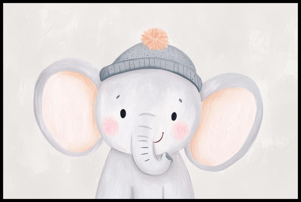 Plakat 91,5x61cm Muster für Kinder, Mädchen und Jungen - Elefant