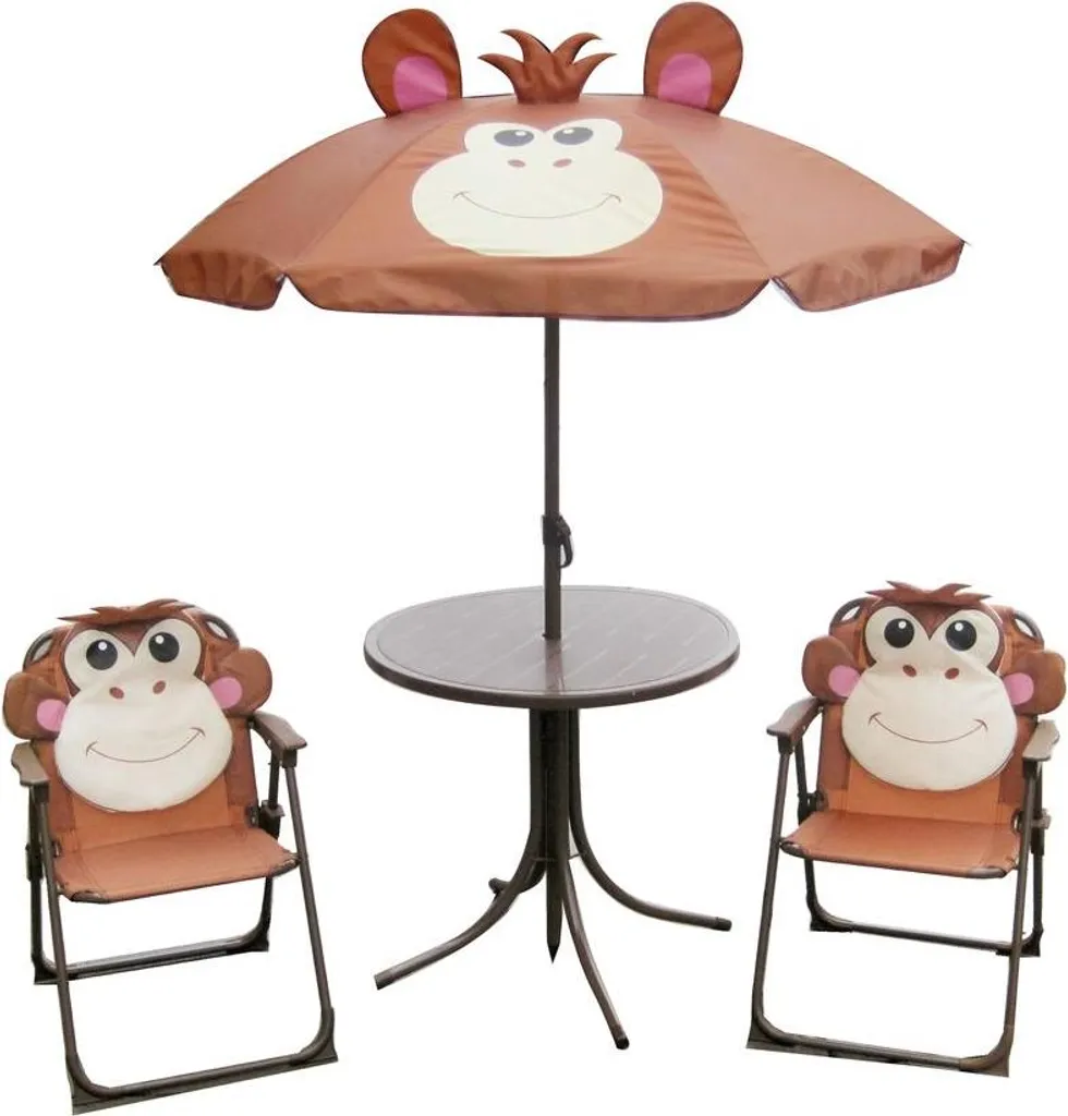 Set Esterno Bambini LEQ MELISENDA | Ombrellone 105cm e Sedie Acciaio