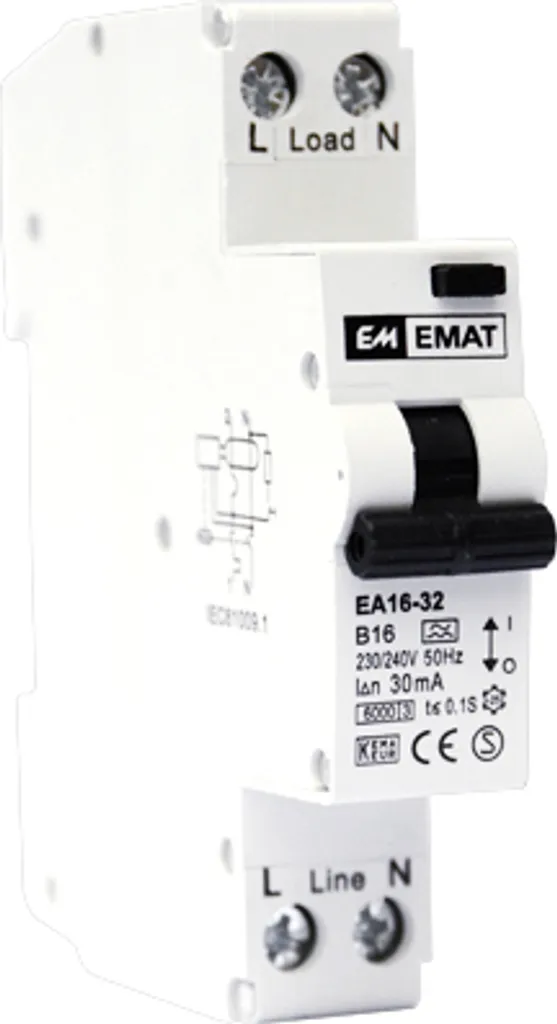 Disjoncteur différentiel 10A 30mA EMAT pour tableau électrique monophasé