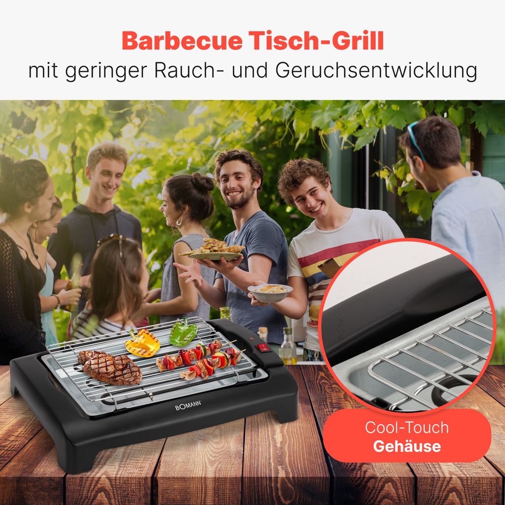 BOMANN Grill BQ 1240 N 2000 W schwarz Zdjęcie produktu 2