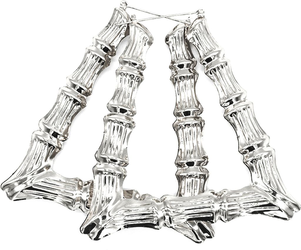 Mode Frauen Bambus Gelenke Dreieck Herz Ohrringe Party Statement Schmuck Geschenk-5#