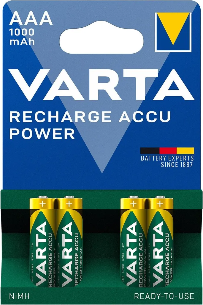 Batteria ricaricabile AAA 1000 mAh pacco da 4