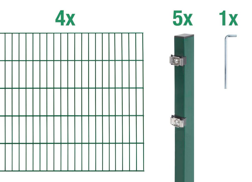 Alberts Doppelstabmatten Zaun, Höhe 140 cm, Länge 8 m, Produktbild 