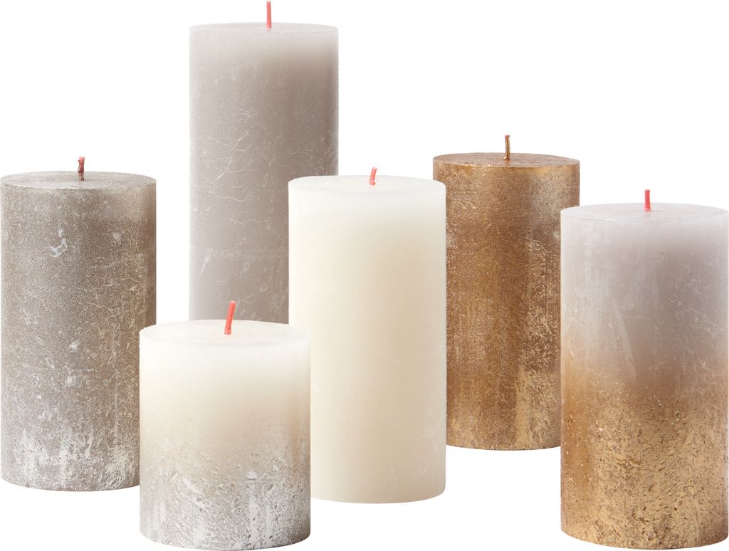 Bolsius 6er Set Kerzen, mehrfarbig Produktbild 