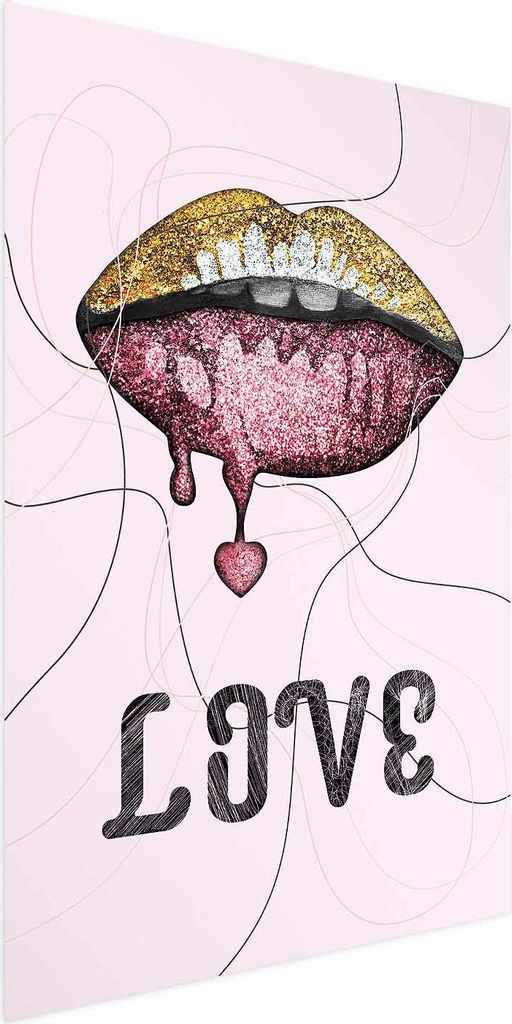 Posterpapier Poster - Fluid Lips 29.7x42 cm Text m-A-0931-ao-a
