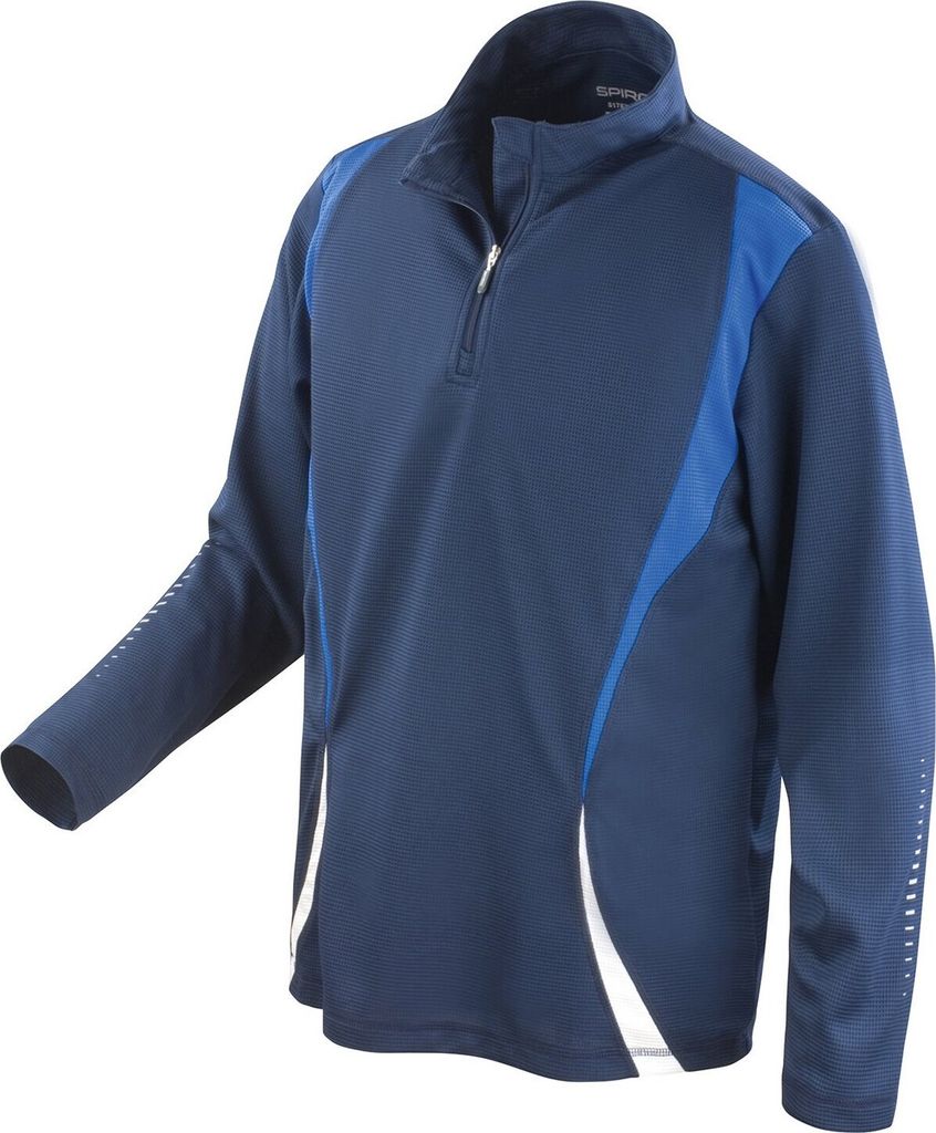 Spiro - "Trial" Oberteil Reißverschluss für Herren/Damen Uni - Training PC6773 (XL) (Marineblau/Königsblau/Weiß)