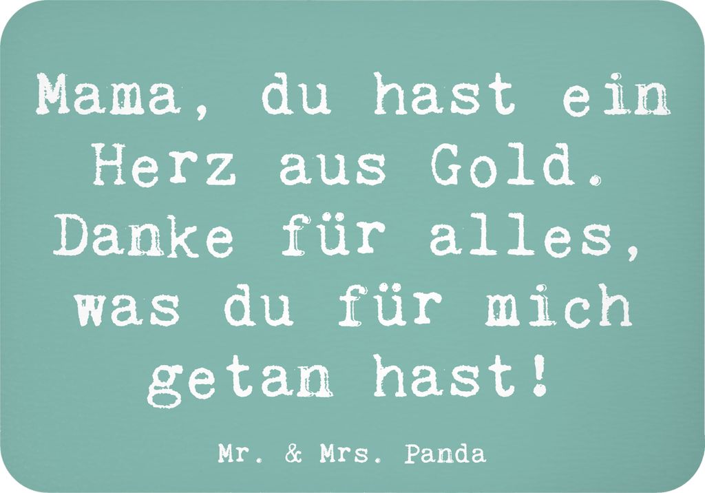 Mr. & Mrs. Panda magnet Spruch Mama Herz Gold - Meeresbrise - Geschenk, haftmagnet, Danke sagen, Kühlschrankmagnet, Wertschätzung, Muttertag, zet...