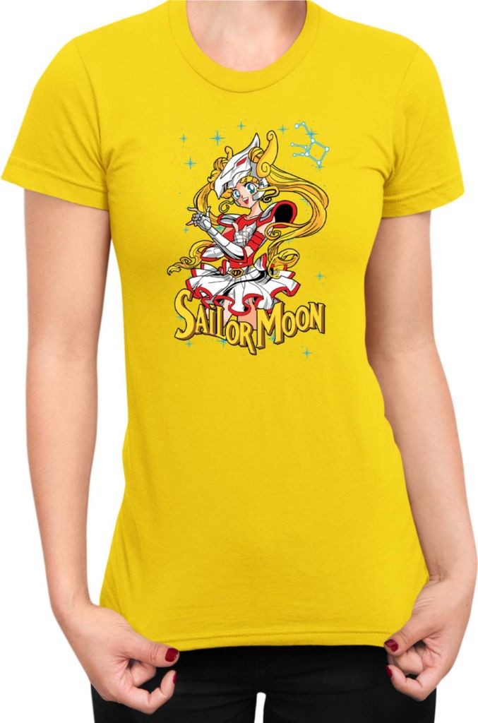 Damen T-Shirt Japan Manga Anime Comics Animation Sailor Anime Manga Moon 16, Lady M / Gelb
