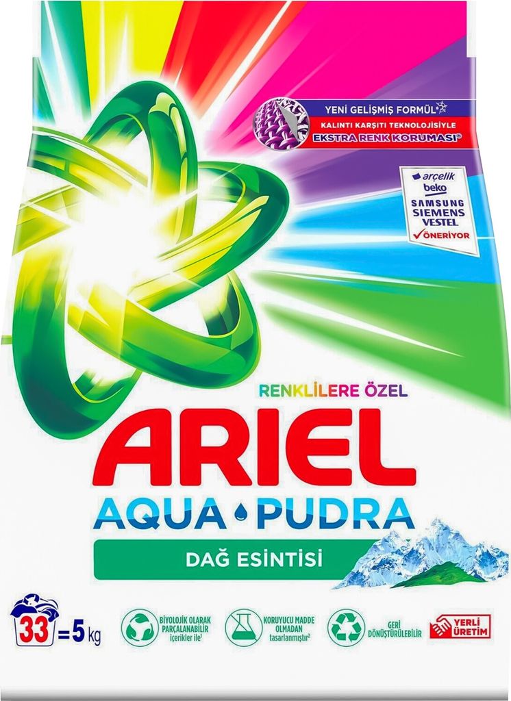 Ariel Aqua Puder Mountain Spring Farbwaschmittel 5 kg Produktbild 