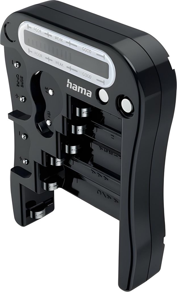 Hama Batterietester, Universal-Messgerät für Akkus, 1.5v, 2CR5, 3v, AA, AAA, C, CR P2, CR-V3, CR123A, CR2, D, Nein, Schwarz