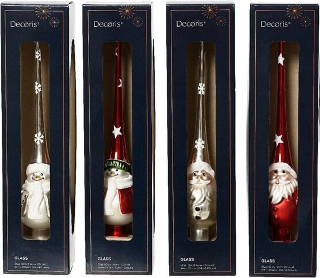 Baumspitze - Glas - rot oder silber - ca. 25 cm - 1 Stück