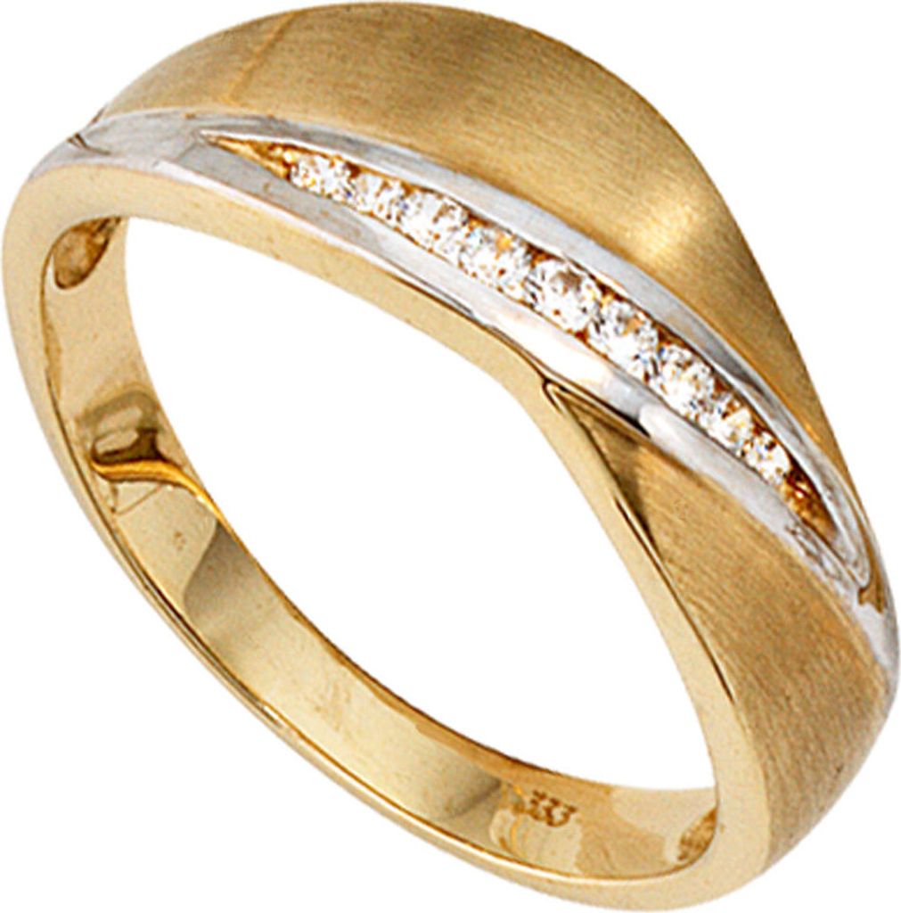 JOBO Damen Ring 333 Gold Gelbgold teilrhodiniert Produktbild 