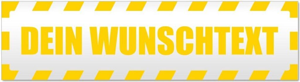 Kiwistar Dein Wunschtext gestreift Magnetschild Schild magnetisch - 45cm Gelb - Magnetfolie für Auto PKW Kfz