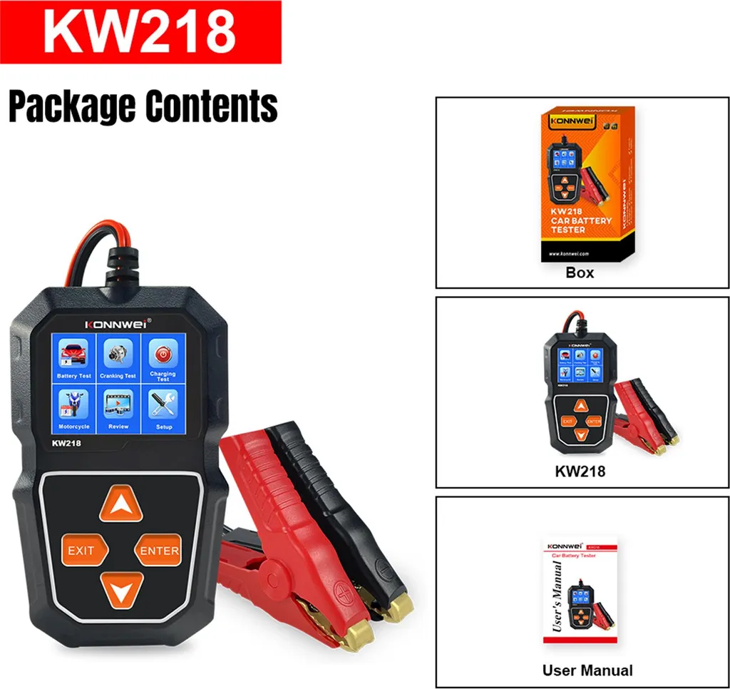 Analyseur de Batterie Auto et Camion 12V KW218 pour Test de Démarrage