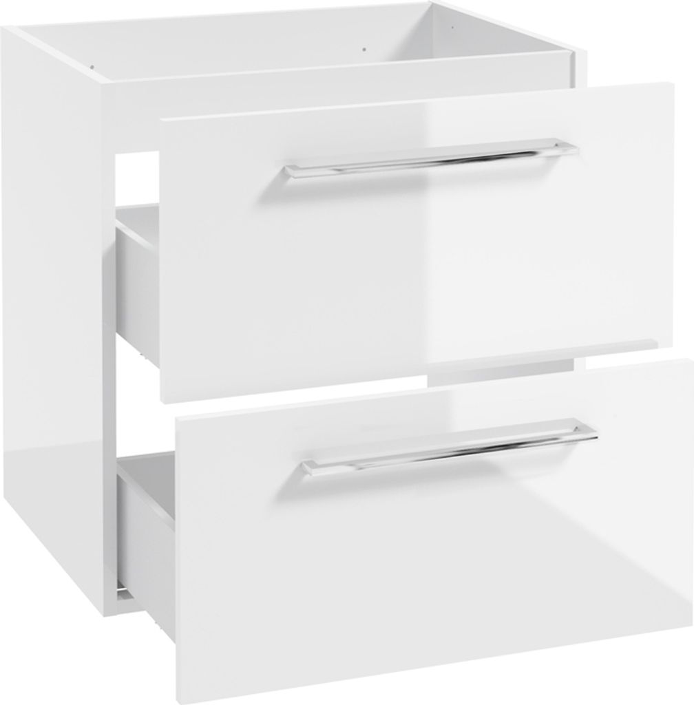 Waschtischunterschrank mit Metallgriffen in chrom, 60 cm Produktbild 