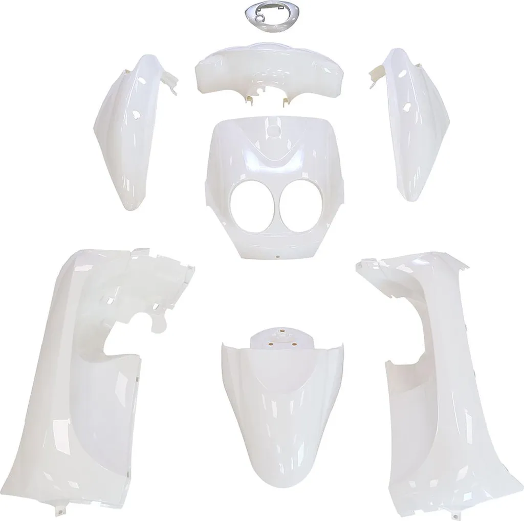 Kit d'habillage TNT 8 pièces blanc brillant pour scooter MBK Booster