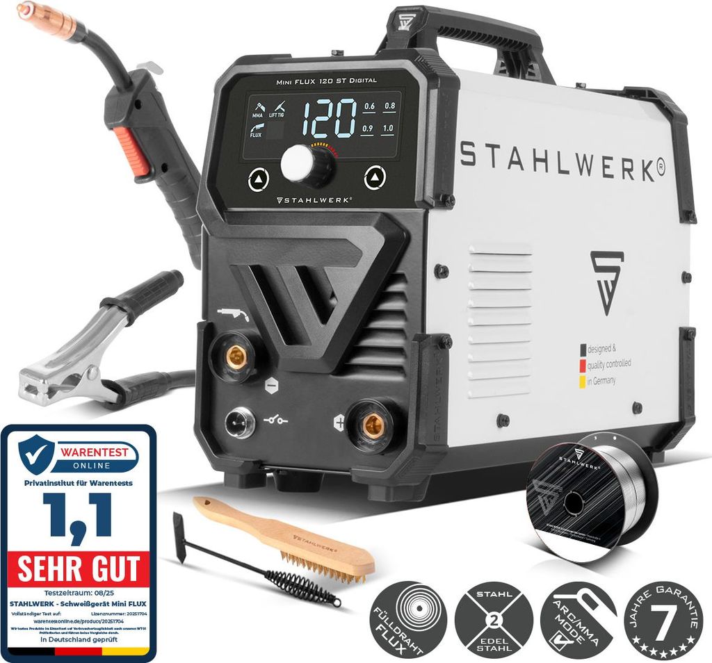 STAHLWERK Schweißgerät Mini FLUX 120 ST Digital – Produktbild 