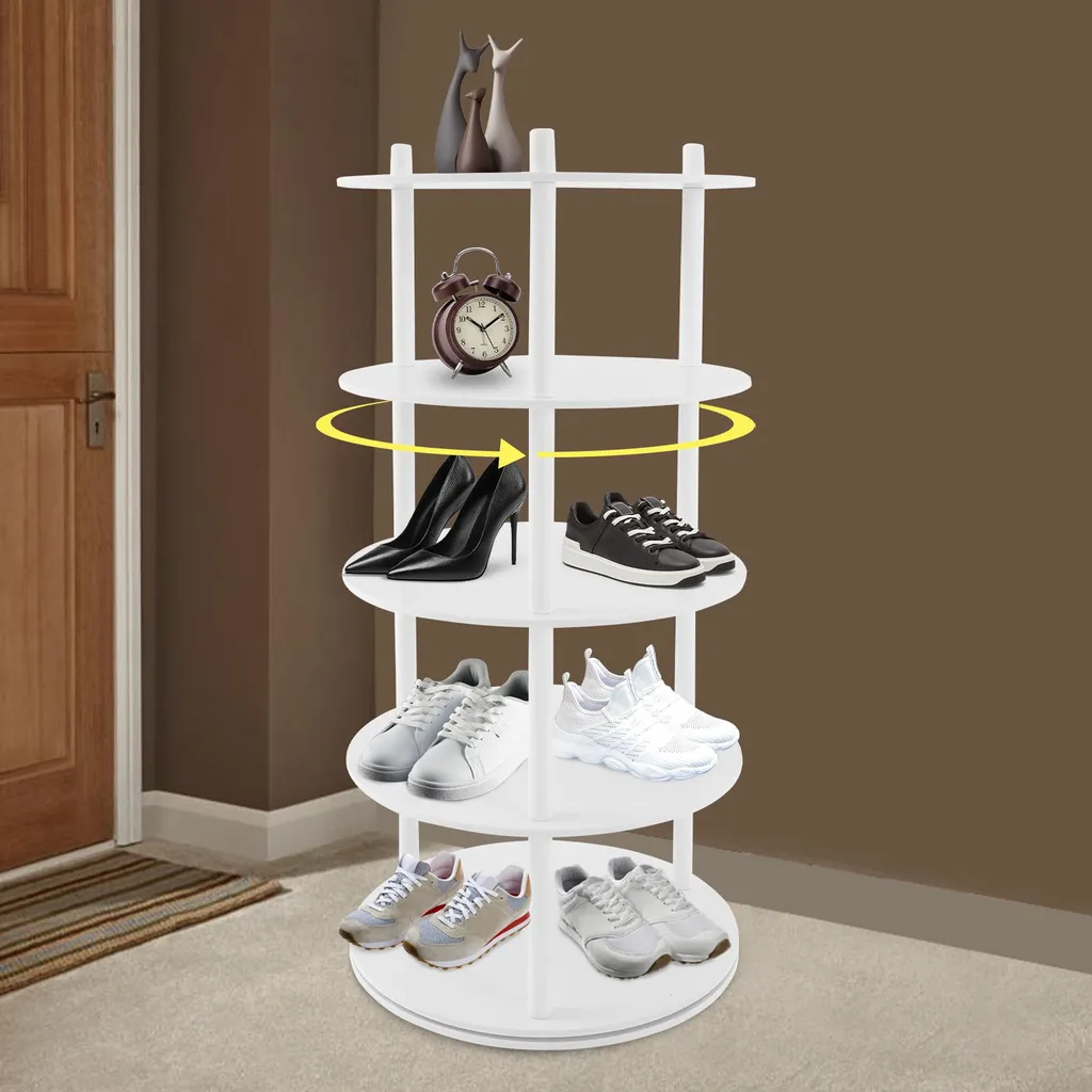 Range-chaussures 4 tablettes PVC blanc - Structure légère et robuste - 3