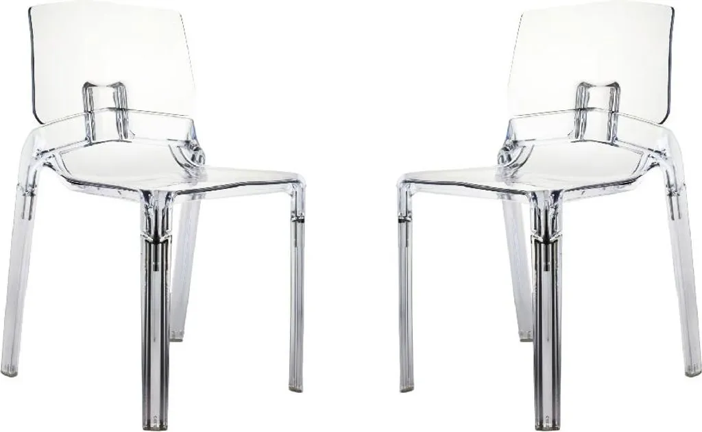 Chaises pour bar et restaurant transparentes empilables lot de 2 chics