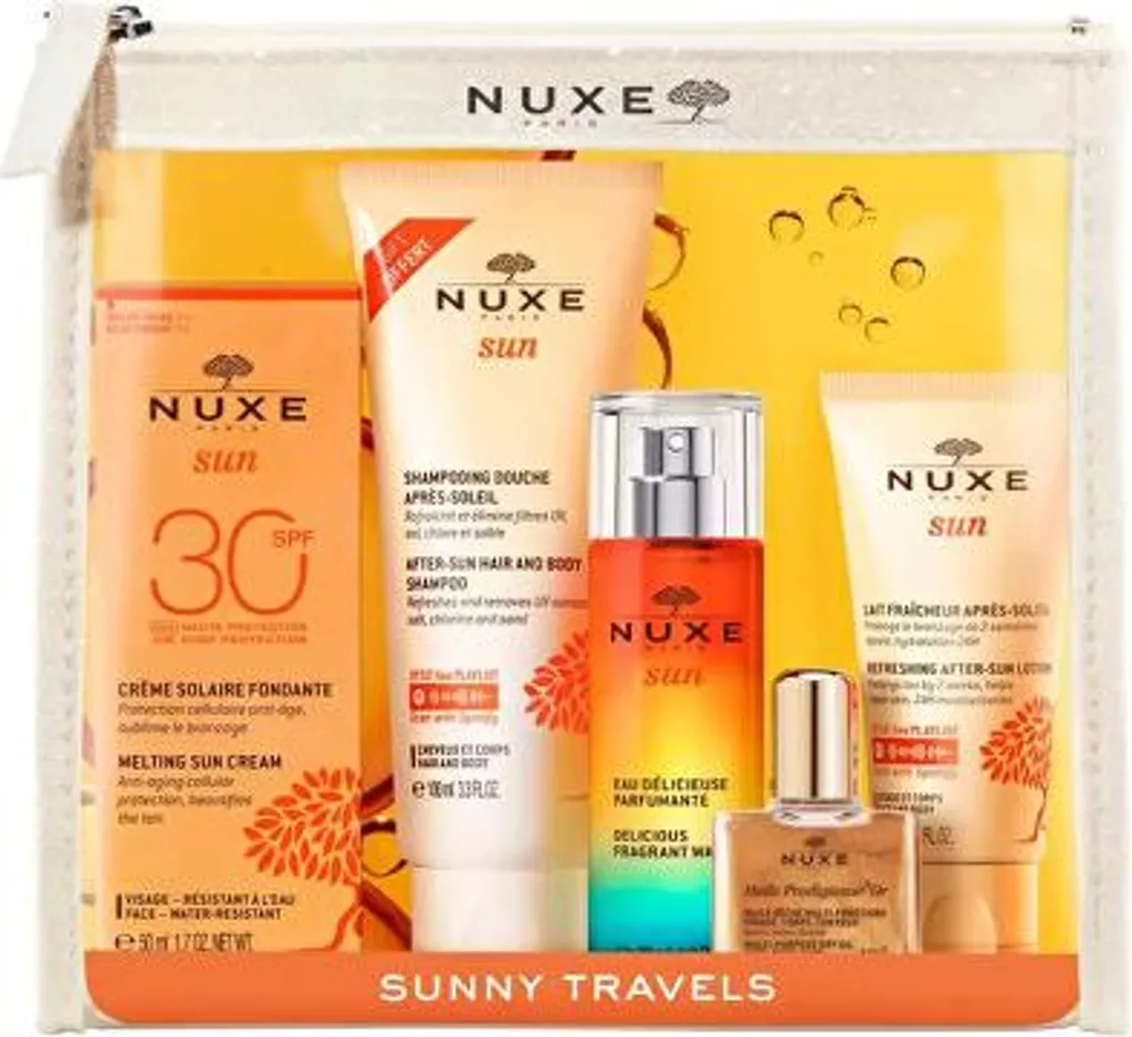 Coffret cadeau Voyages ensoleillés : kit de soins corps format voyage