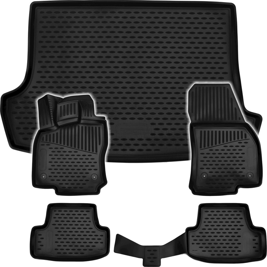 Gummi Kofferraumwanne + Fußmatten Set für VW T-Roc, Bj. 2017-