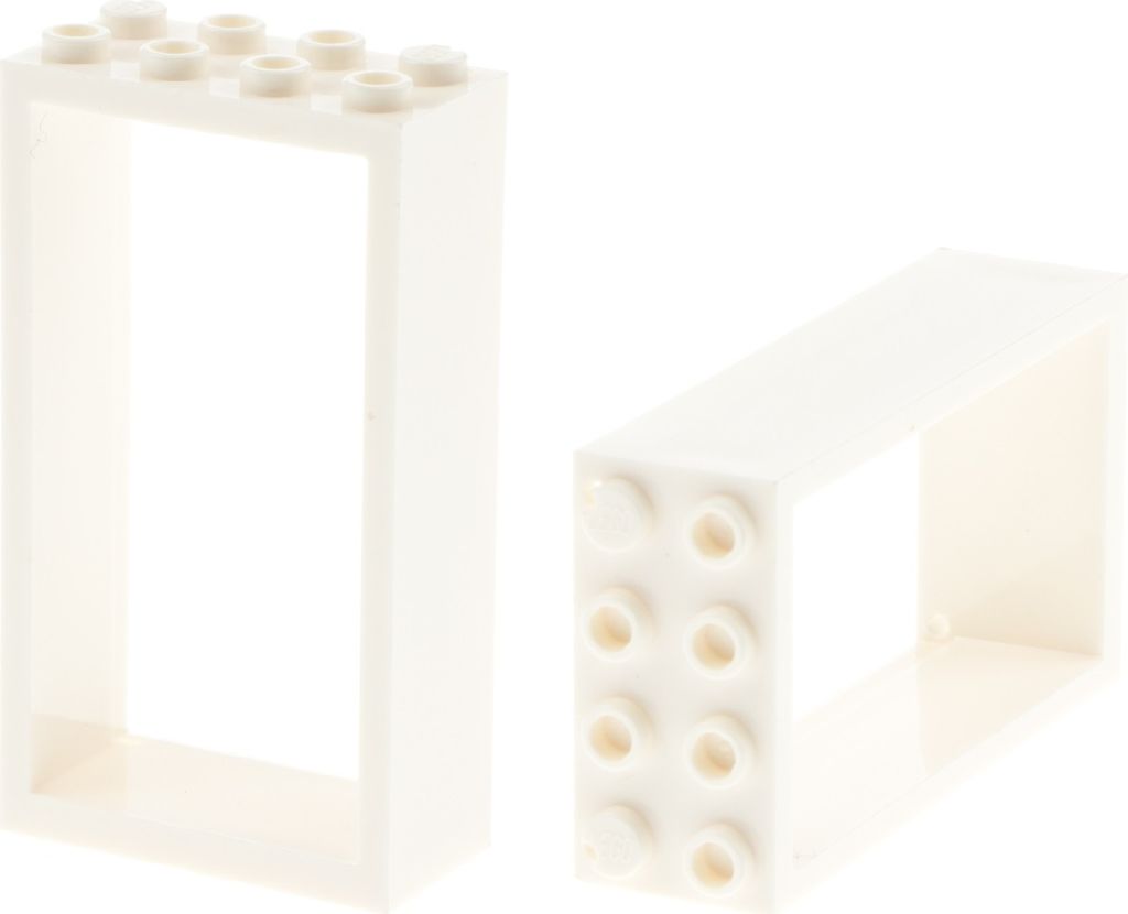 2x Lego Tür Rahmen 2x4x6 weiß ohne Scheibe Türblatt Haus 4528140 60599