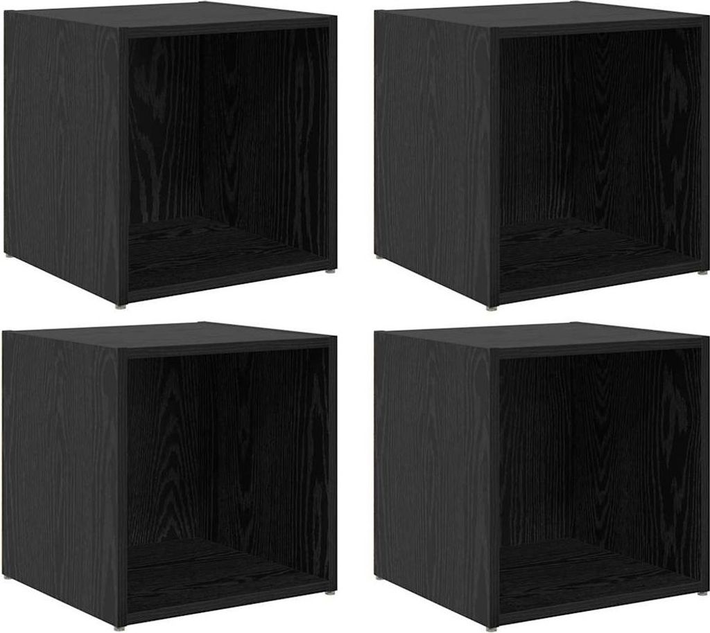 TV-Schrankset 4 pcs Schwarz 37 x 35 x 37,5 cm Holzwerkstoff