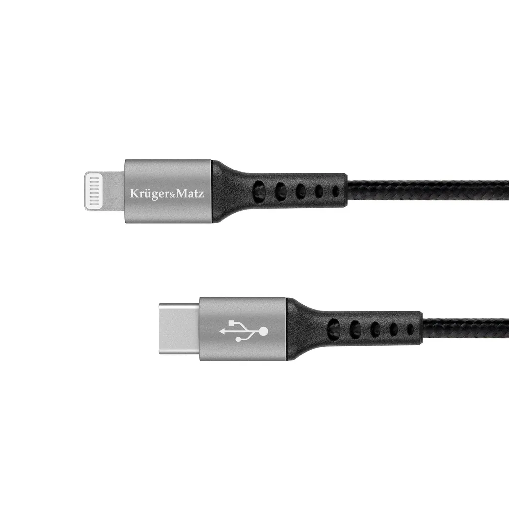 Câble Lightning MFi 1m KrugerMatz charge 15W connecteur USB-C robuste