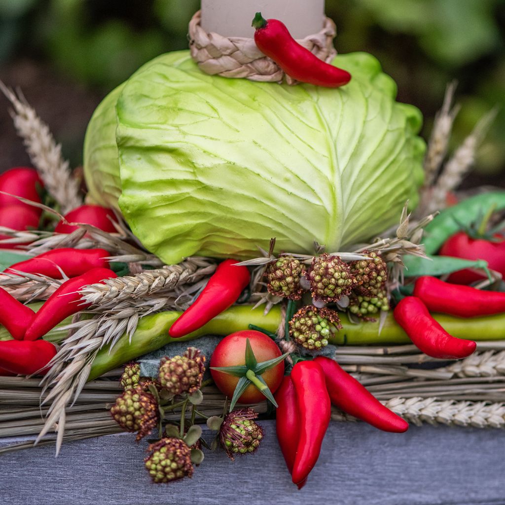 Deko Spargelbündel Grün Künstliches Gemüse Dekoration Restaurant Bistro 3er-Set L22cm, 3 Stück