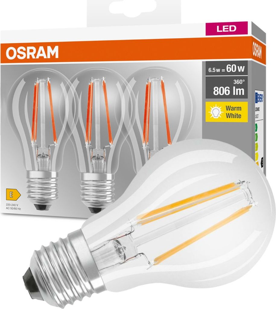LEDVANCE 1214472, 7 W, E27, 806 lm, 15000 h, Ciepłe białe Zdjęcie produktu 