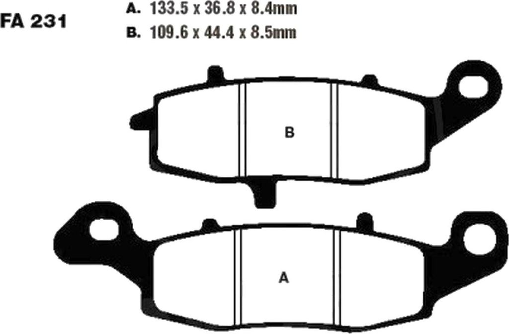Bremsbeläge Hinterrad für Kawasaki VN 1600 D Classic Tourer Baujahr 2005-2008 Bremsklotz von EBC - Neu