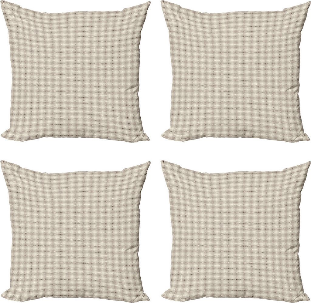 ABAKUHAUS Erdfarben Kissenbezug Set (4 Stück), Tribal Rhombus, Moderner Doppelseitiger Digitaldruck, 45 cm x 45 cm, Elfenbein und Dunkelbraun