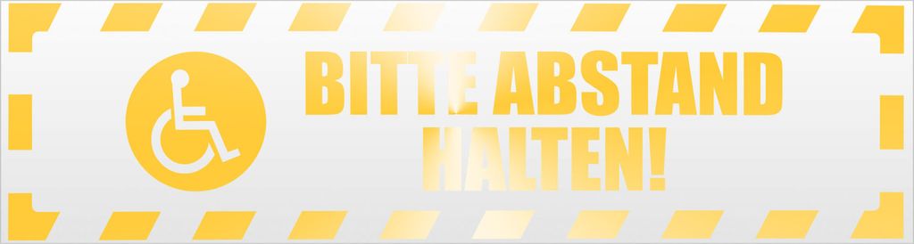 Bitte Abstand halten! Motiv 2 gestreift Magnetschild Schild magnetisch - 45cm Gelb - reflektierend - Magnetfolie für Auto PKW Kfz