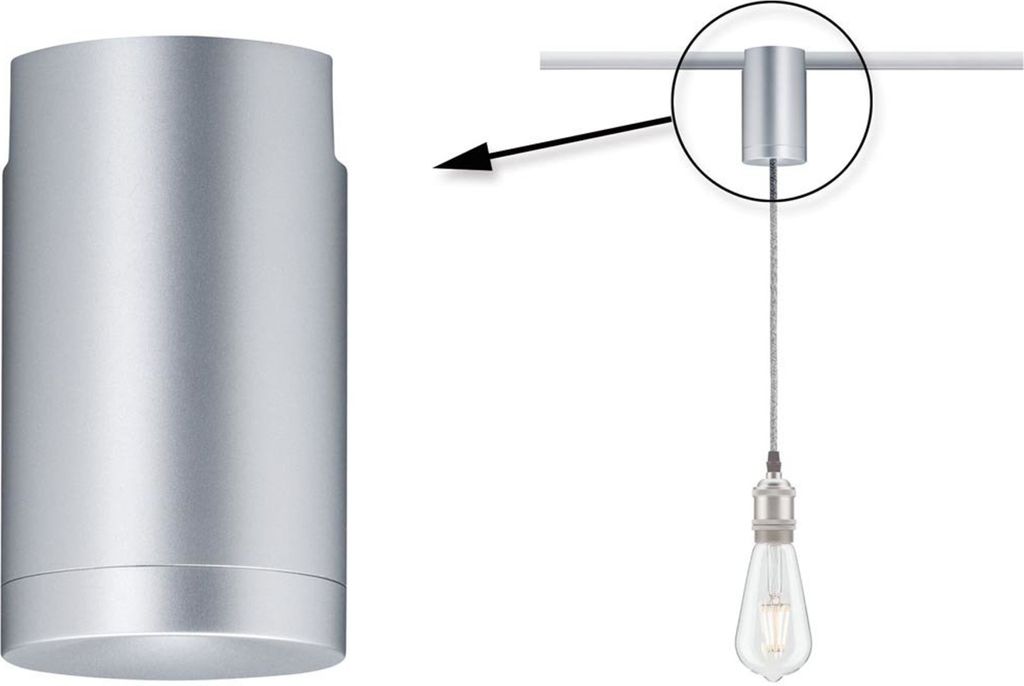 Paulmann URail Universal Pendel Adapter Chrom mat 230V Metall/Kunststoff