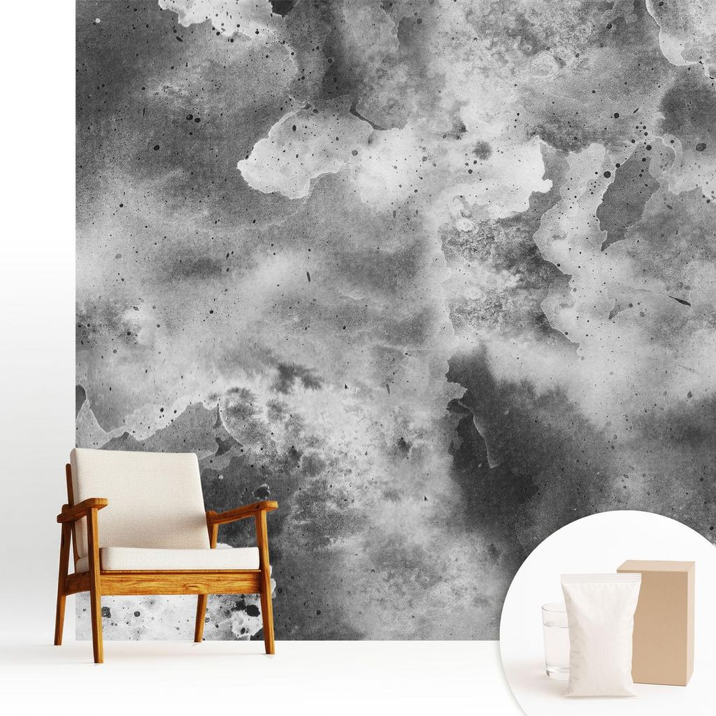 Fototapete - 250x250 cm - Tapete - Wandtapete - Wandbilder - Dekofolie - Tapete Folie - Wand - Dekoration - Wohnzimmer - Graue Wolken