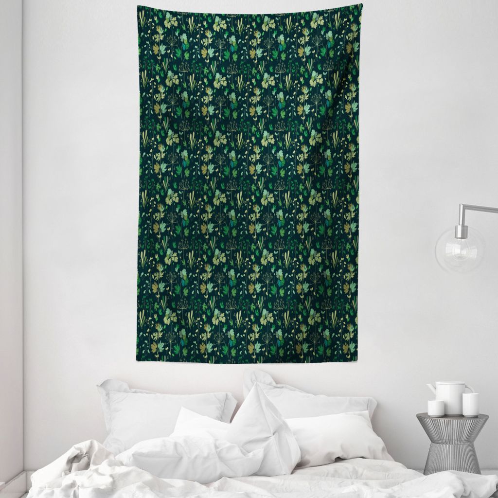 ABAKUHAUS Blumen Wandteppich und Tagesdecke, Nocturnal Forstwirtschaft aus Weiches Mikrofaser Stoff Waschbar ohne Verblassen Digitaldruck, 140 x 23...