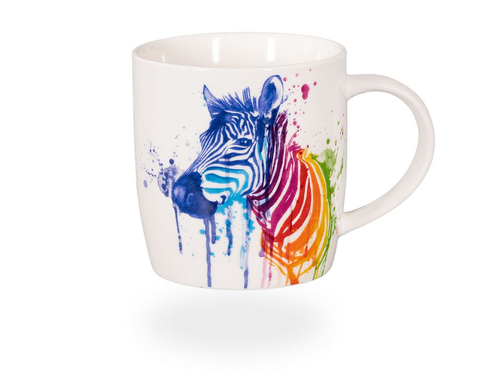 tea4chill Könitz Teetasse Watercolour Zebra. Tee- oder Kaffeetasse 350ml, Porzellan